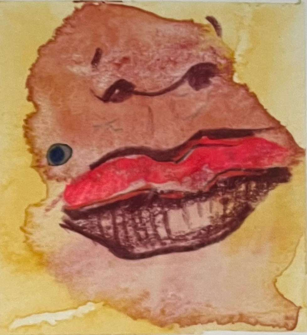 Sealed With a Kiss by Cynthia Banua  Image: Original. Watercolor and Colored Pencil on Paper. From the small scale "Minis" collection.