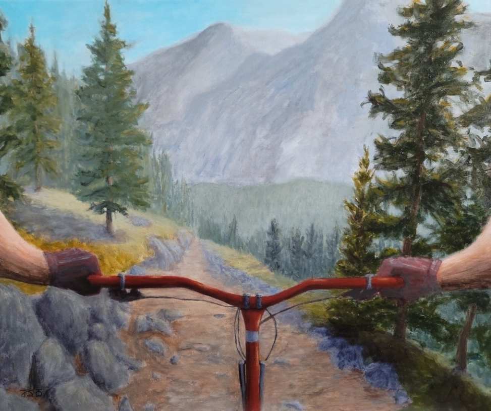Biking the Mountain Trail by JM Sutherland, Image 1.