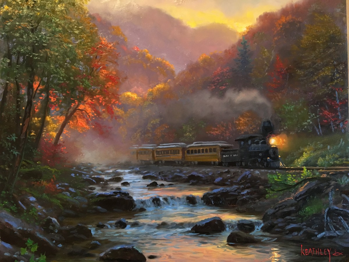 Smoky Morning - Train by Mark Keathley 