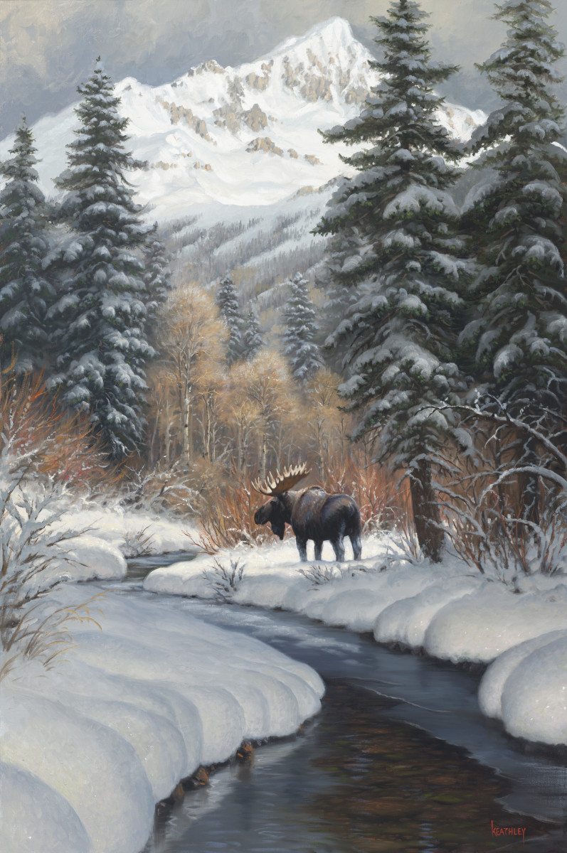 Winter Moose by Mark Keathley 