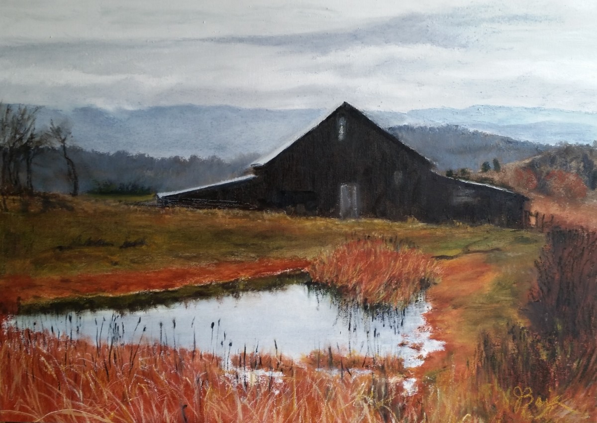 Hinkle Barn, February by Judith Bair 