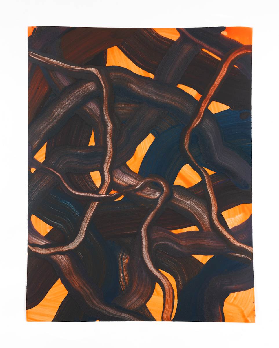 Untitled (burn 4) by Sarah Trigg  Image: Sarah Trigg, Untitled (burn 4), 2025, acrylic on paper mounted on dibond, 26 x 20 inches