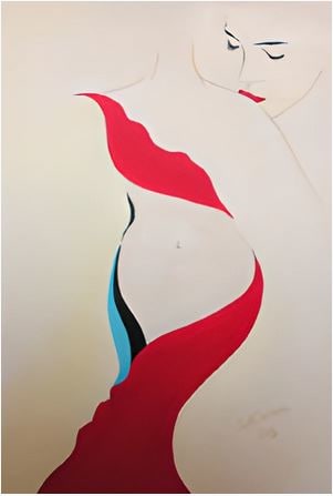 Lady In Red 3 by Masha Schwartz Art 