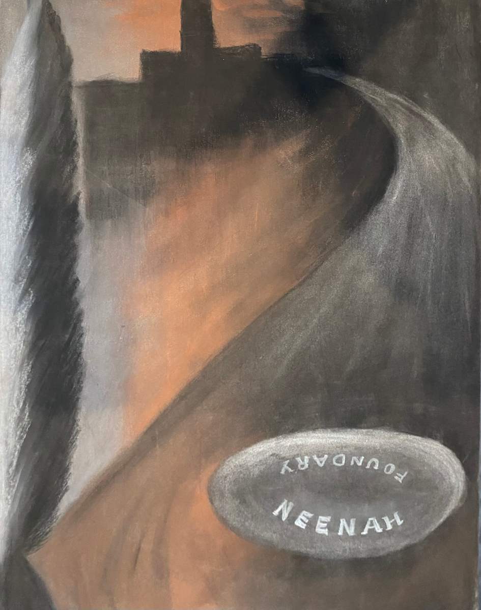 Neenah Factory and Manhole Cover by Marie Louise Bosin, MA  Image: Original Factory and Manhole Cover 