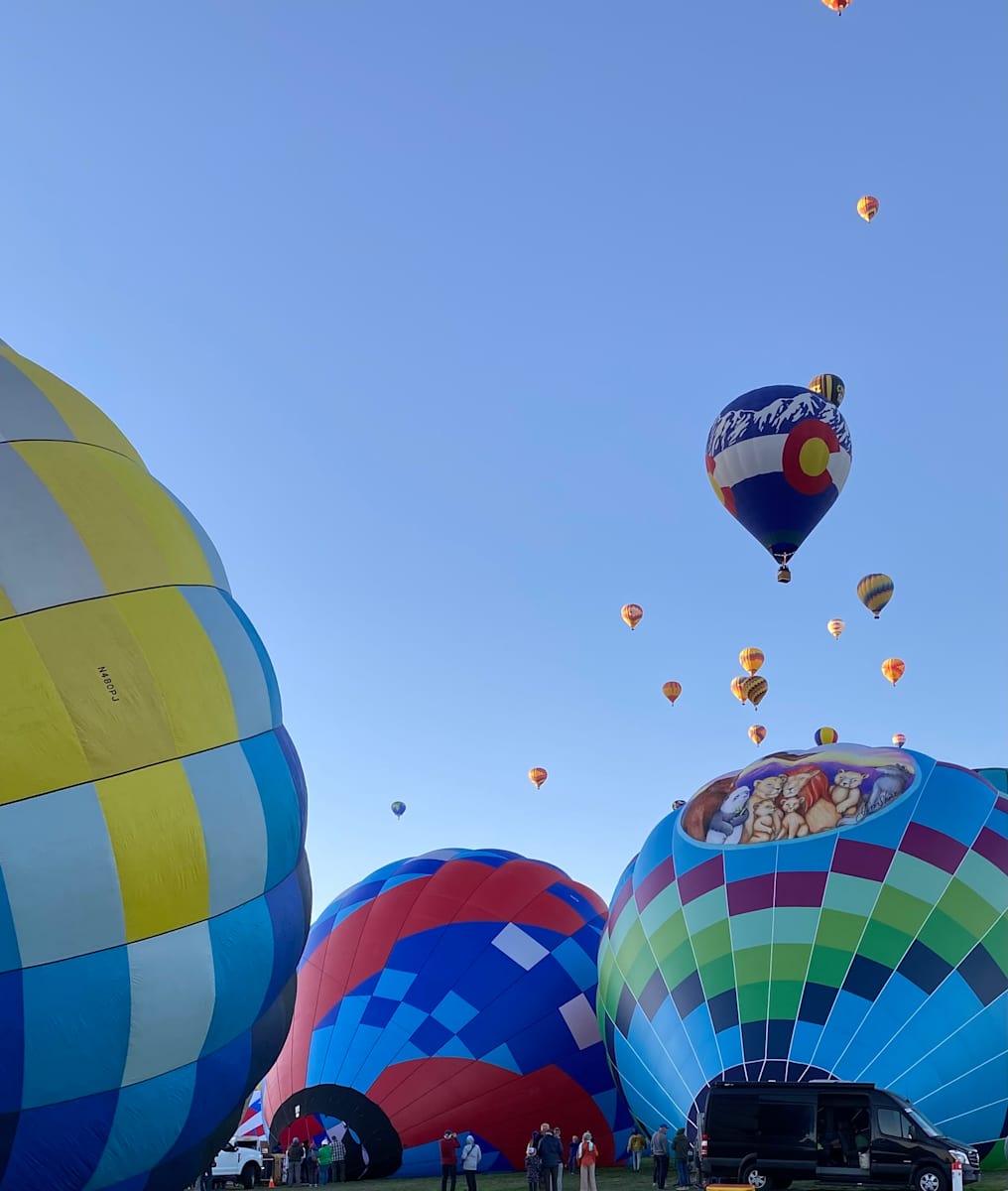 Balloon Fiesta Morning Ascension-One Breaks Free by Marie Louise Bosin, MA  Image: Balloon Fiesta Morning Ascension-One Breaks Free