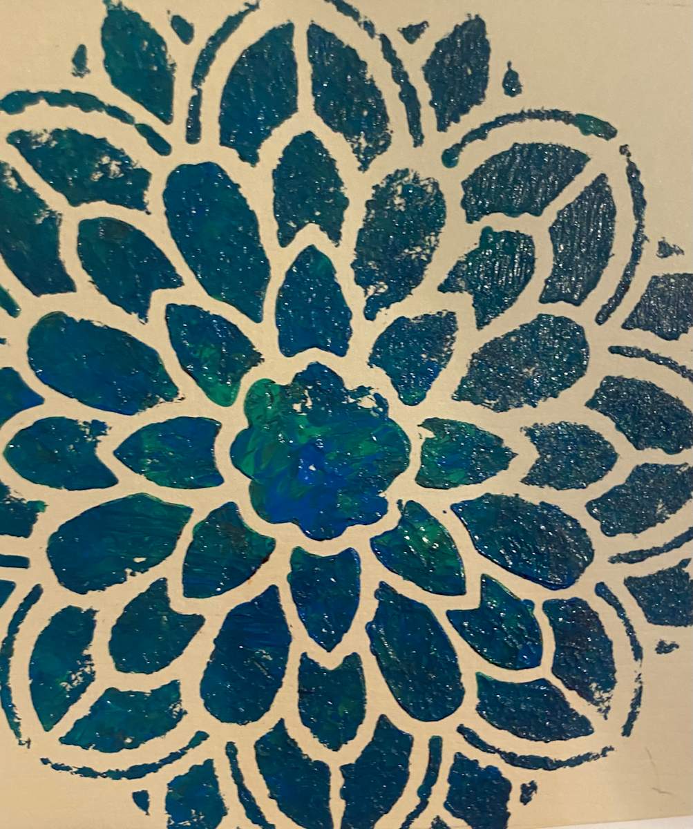 Mandala - Green and Blue by Marie Louise Bosin, MA  Image: Mandala - Green and Blue