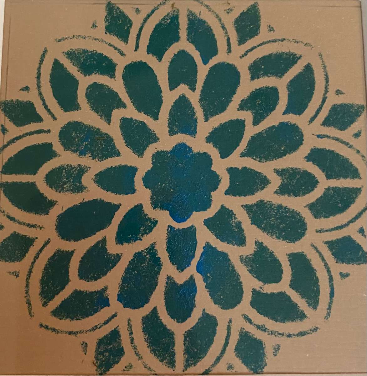 Mandala-Green Blue by Marie Louise Bosin, MA  Image: Mandala-Green Blue