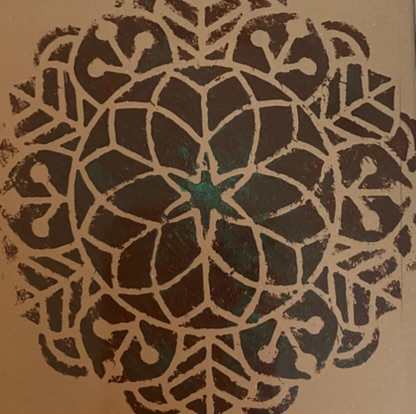 Mandala Red Gold Green by Marie Louise Bosin, MA  Image: Mandala Red Gold Green