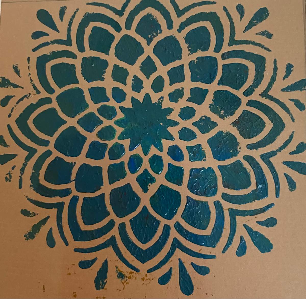 Mandala-Dark Green by Marie Louise Bosin, MA  Image: Mandala Red Gold