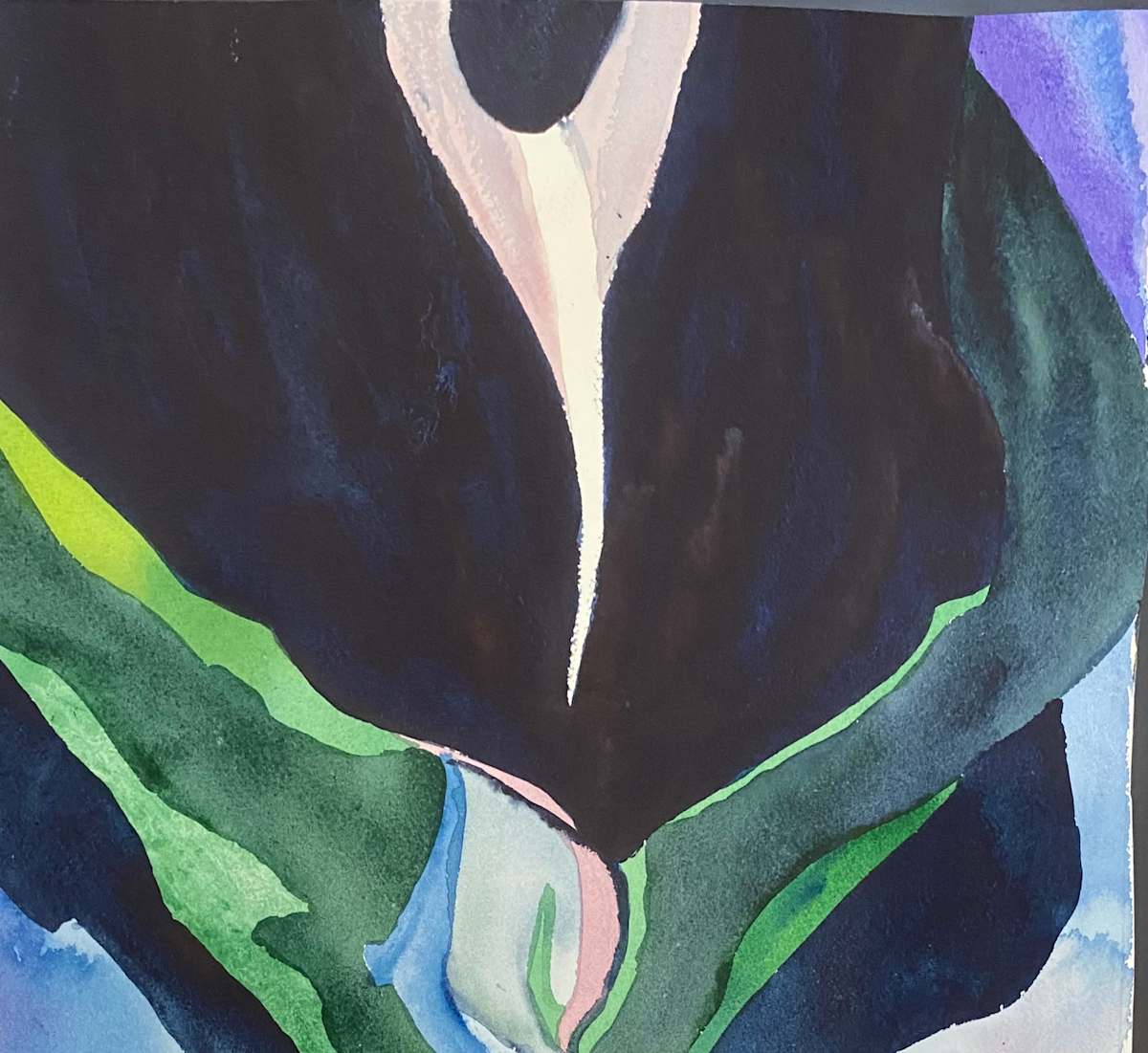 Original Watercolor Lily Experiment by Marie Louise Bosin  Image: Original Watercolor Lily Experiment