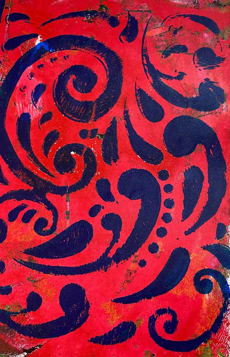 Original Gelli Plate Print - Paisley by Marie Louise Bosin  Image: Original Gelli Plate Print - Paisley