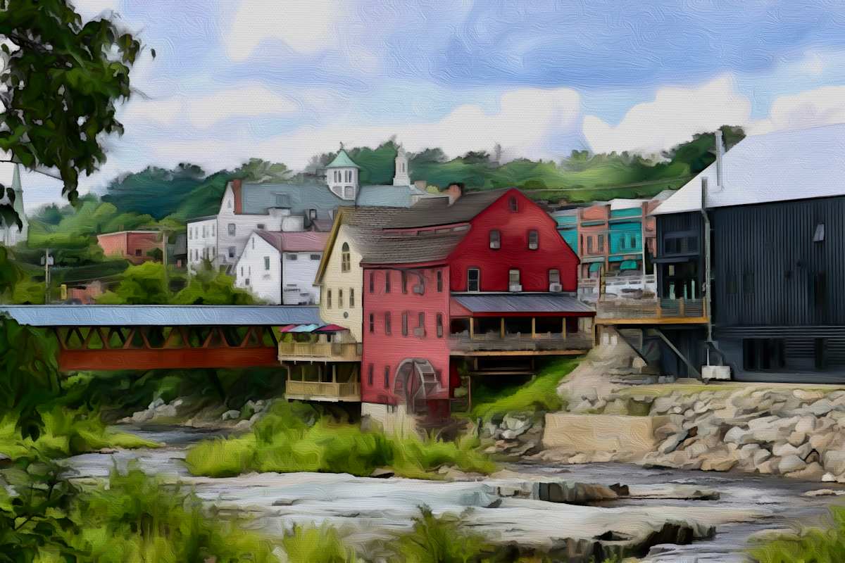 River view, Littleton NH by Daniel Butler  Image: Ammonoosuc River view, Littleton NH