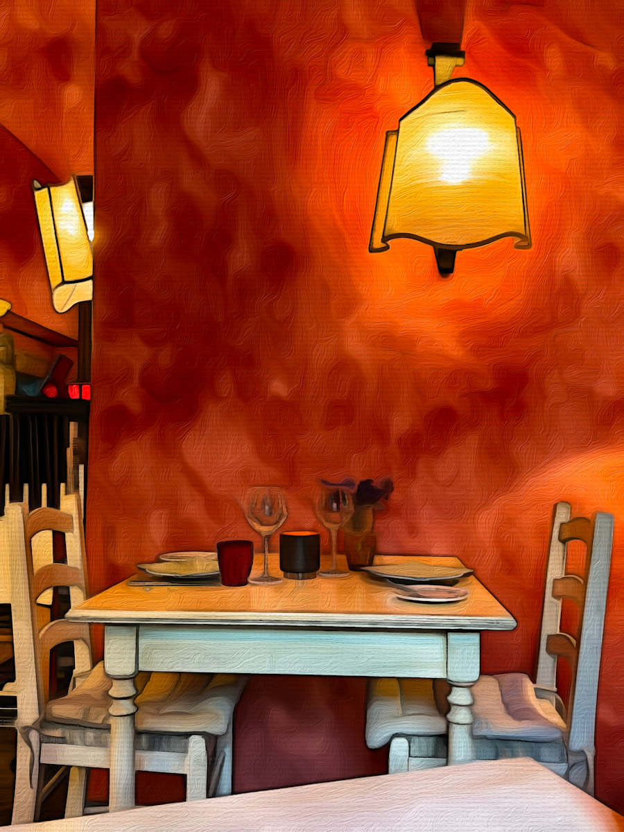 Table for Two by Daniel Butler  Image: Table & chairs in a Portuguese restaurant