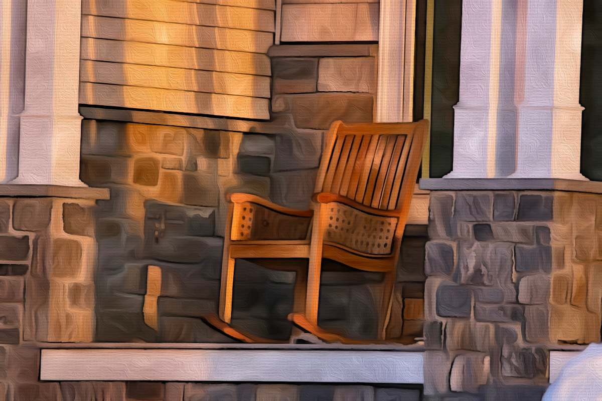Rocking chair by Daniel Butler  Image: Rocking chair on porch. 