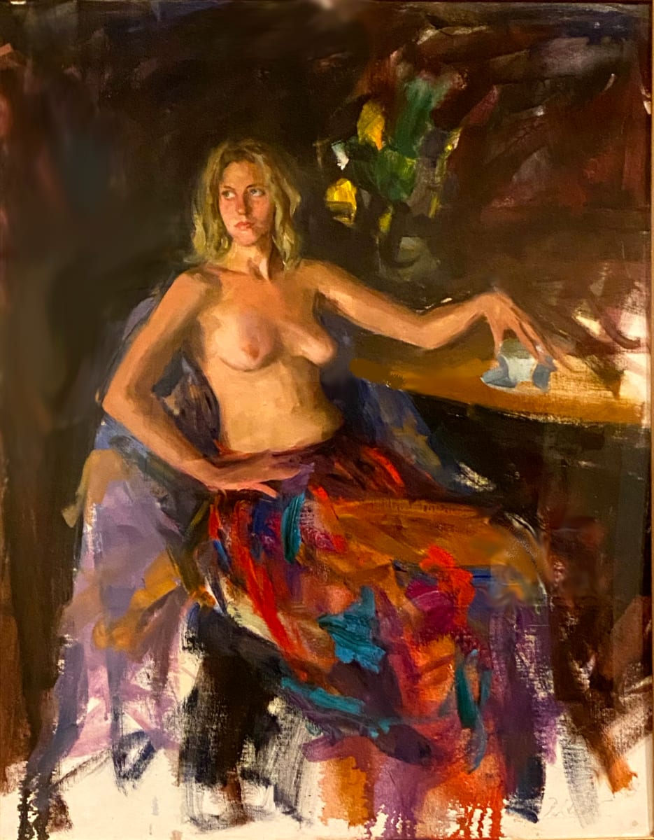 Woman At Table by Dave Lebow 