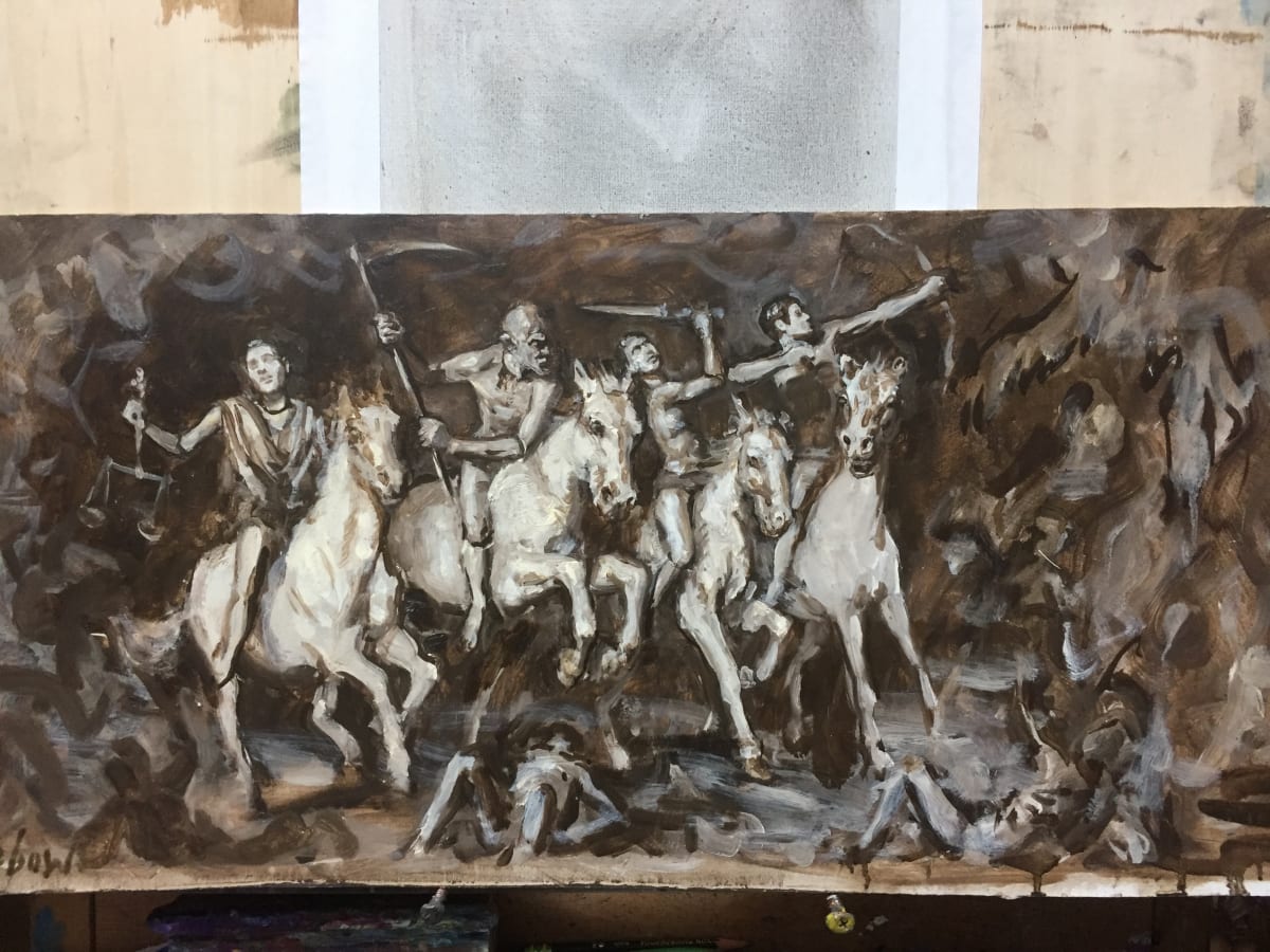 Horses Of Apocalypse Study by Dave Lebow 