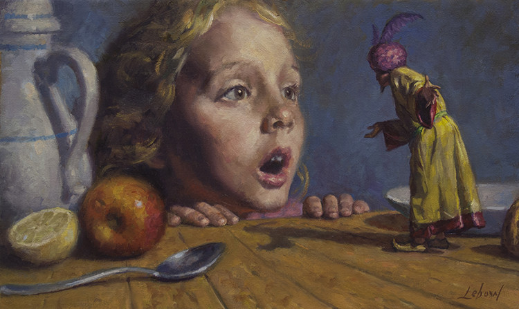 Young Girl With Genie by Dave Lebow 