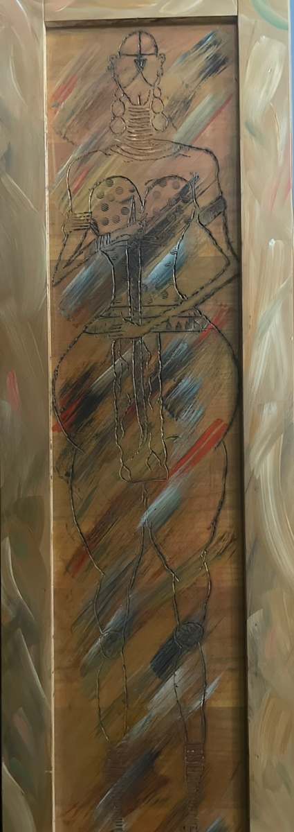 Warrior Princess by Yolanda Patton  Image: Warrior Princess, she is Burned into the wood with Acrylic paint to emphasis her beauty. 