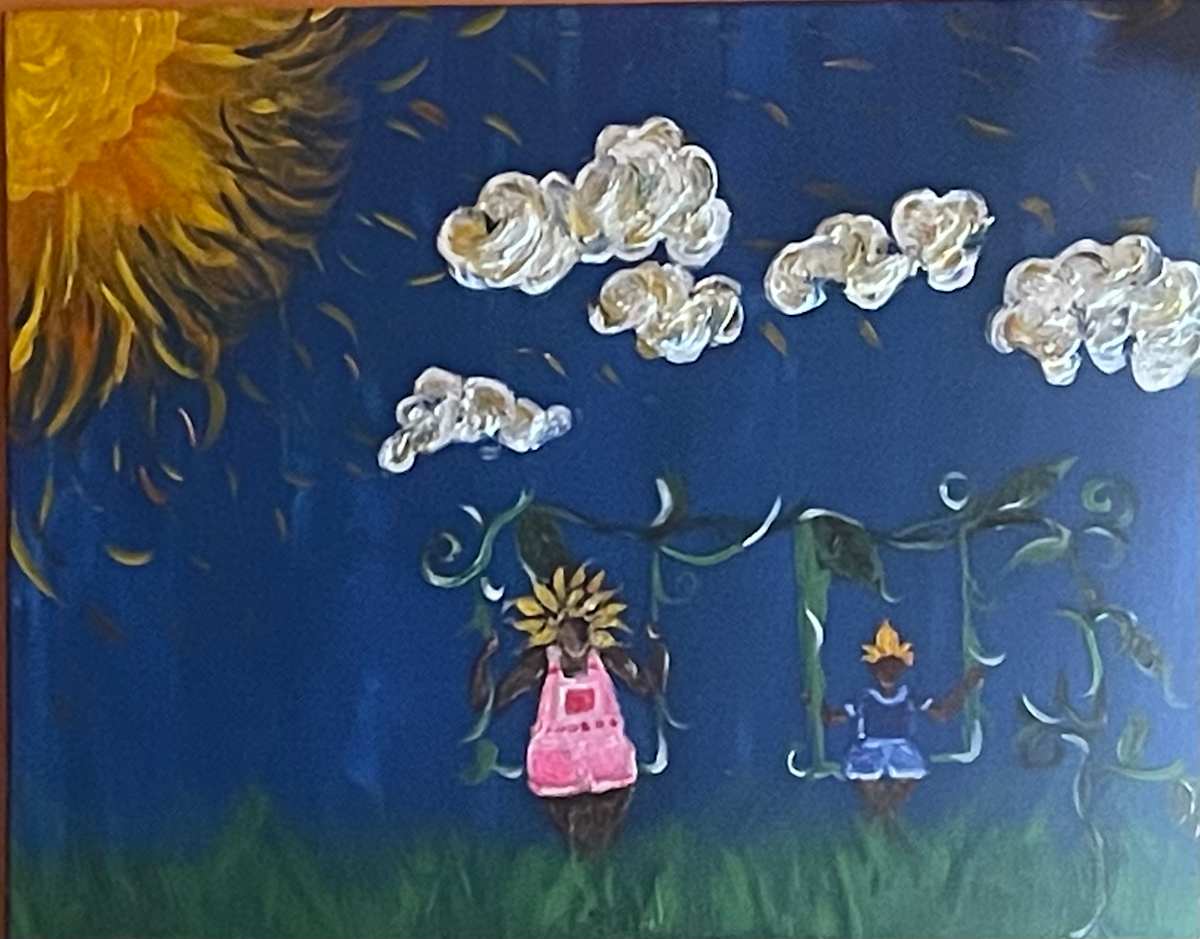 Young Flowers by Yolanda Patton  Image: Young Flowers Swinging in the wind