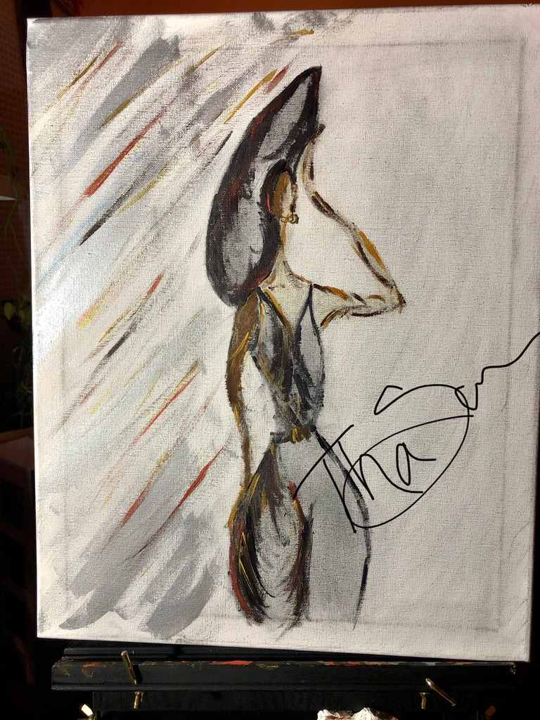 Saturday Sassy by Yolanda Patton  Image: 16 x 20 Acrylic & charcoal