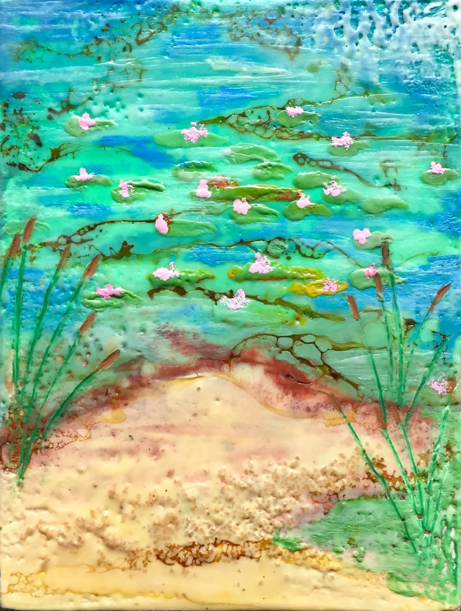 Cattails and Lily Pads by Christine Deemer 