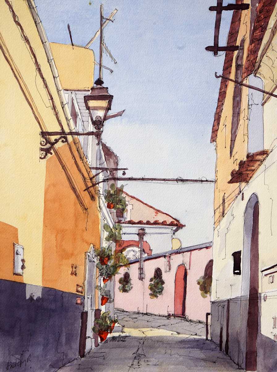 Sidestreet, Positano, Italy by Hadley Rampton 