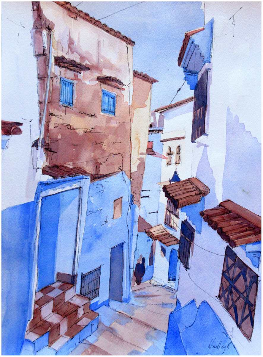 Steps, Chafchaouen, Morocco by Hadley Rampton, Image 1.
