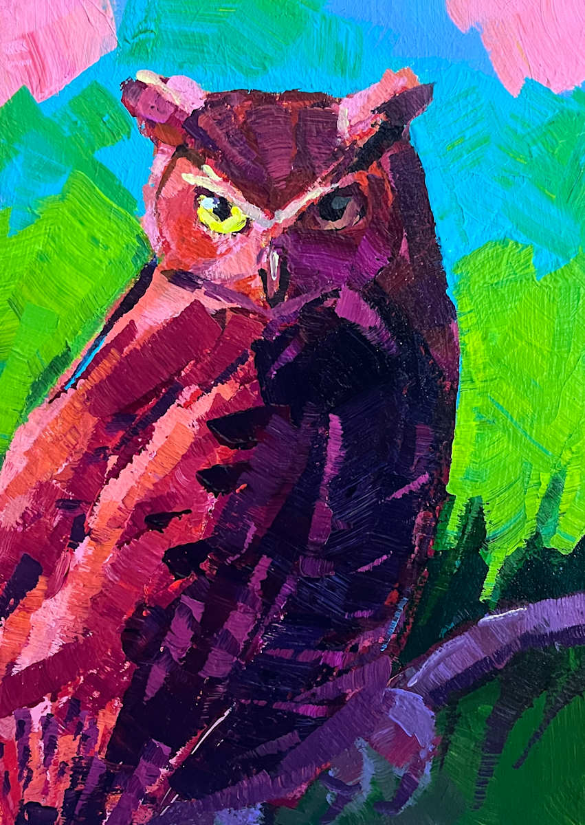 Great Horned Owl at Dusk by Laura Green, Image 1.