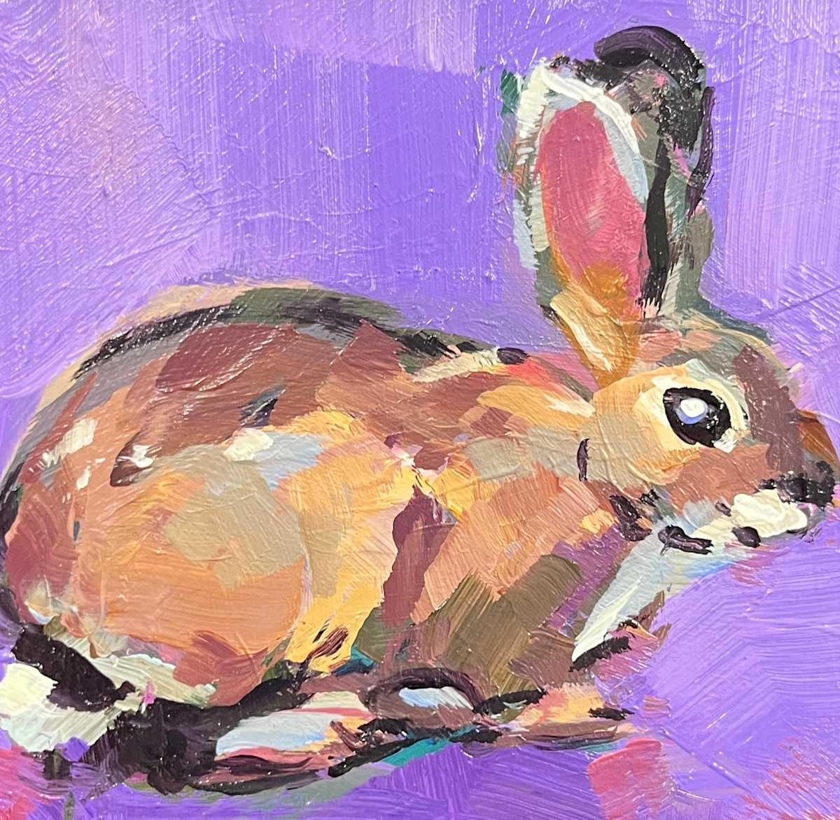 Brush Rabbit in Purple by Laura Green 