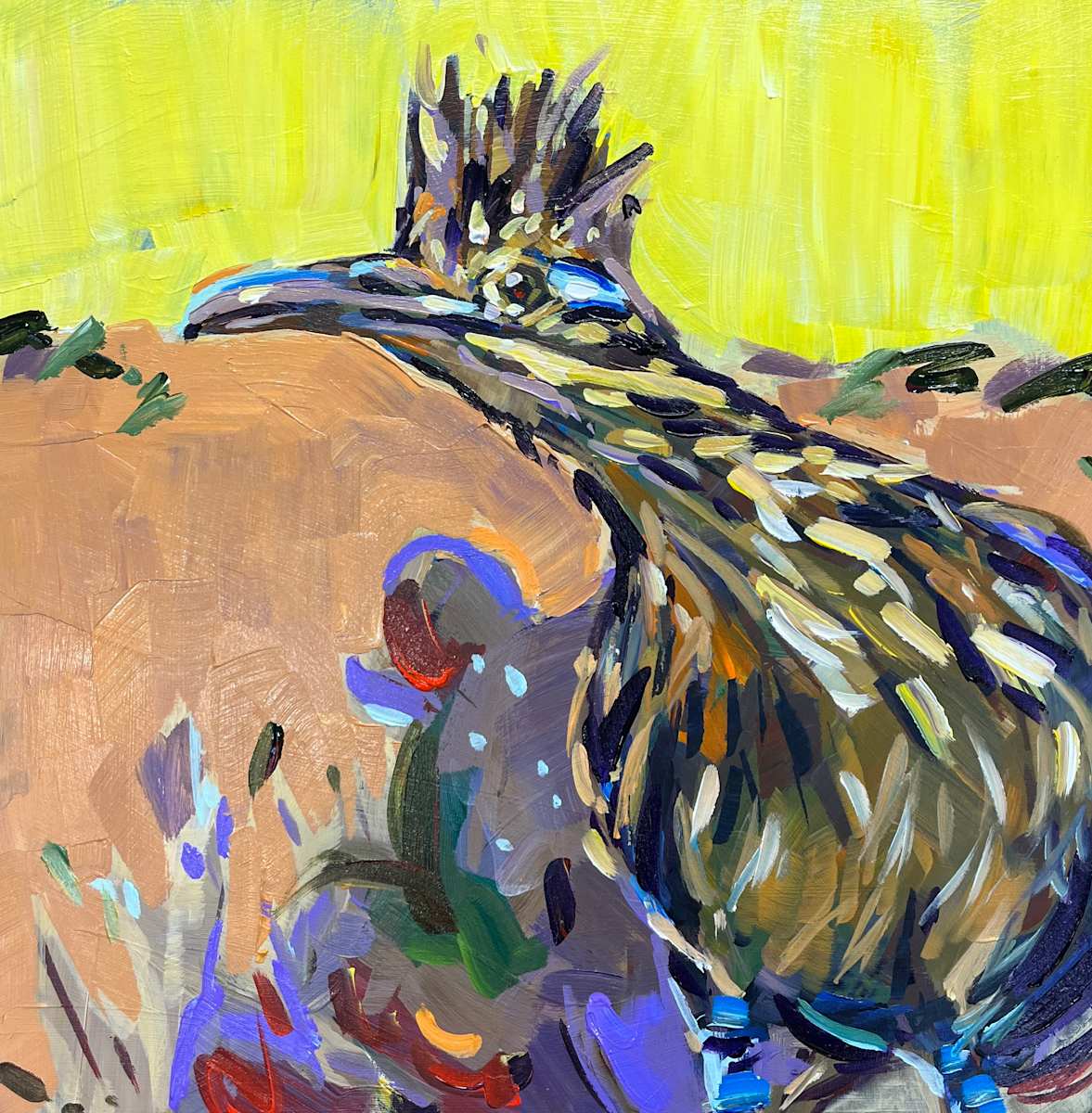 Roadrunner Peeking by Laura Green 