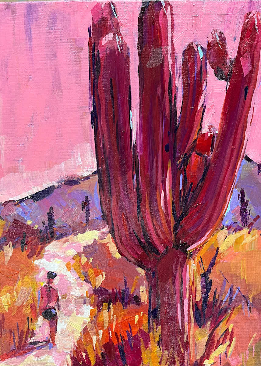Pink Saguaro and the Path Through the Desert by Laura Green, Image 18.
