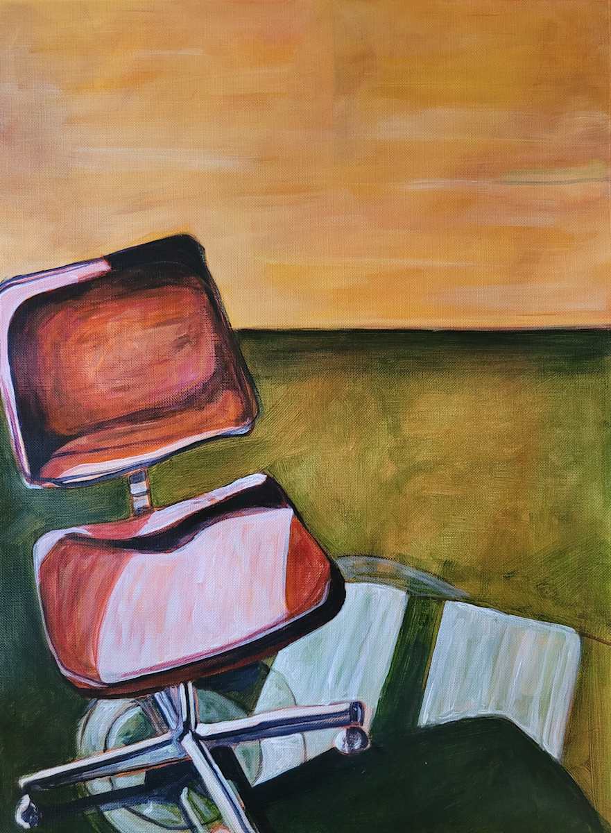 Orange Chair In Landscape No. 1 by Emily Bharatiya 