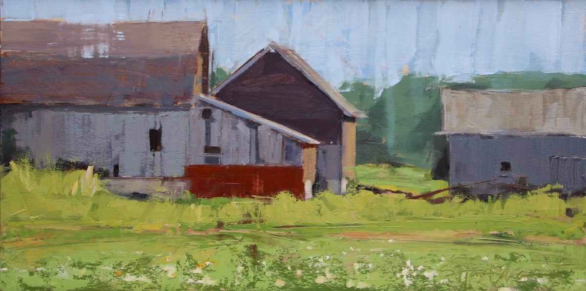 Barn Sides (Plein Air) by Stephanie Hartshorn 