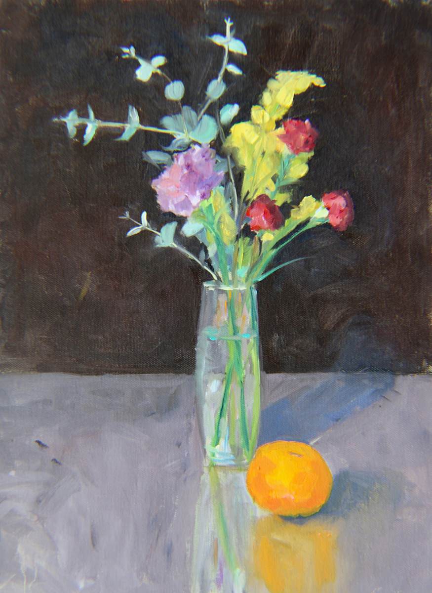 Bouquet Study with Orange by Janice Tippett, Image 1.