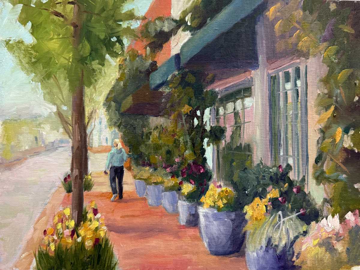 Sidewalk Tulip Stroll by Janice Tippett 