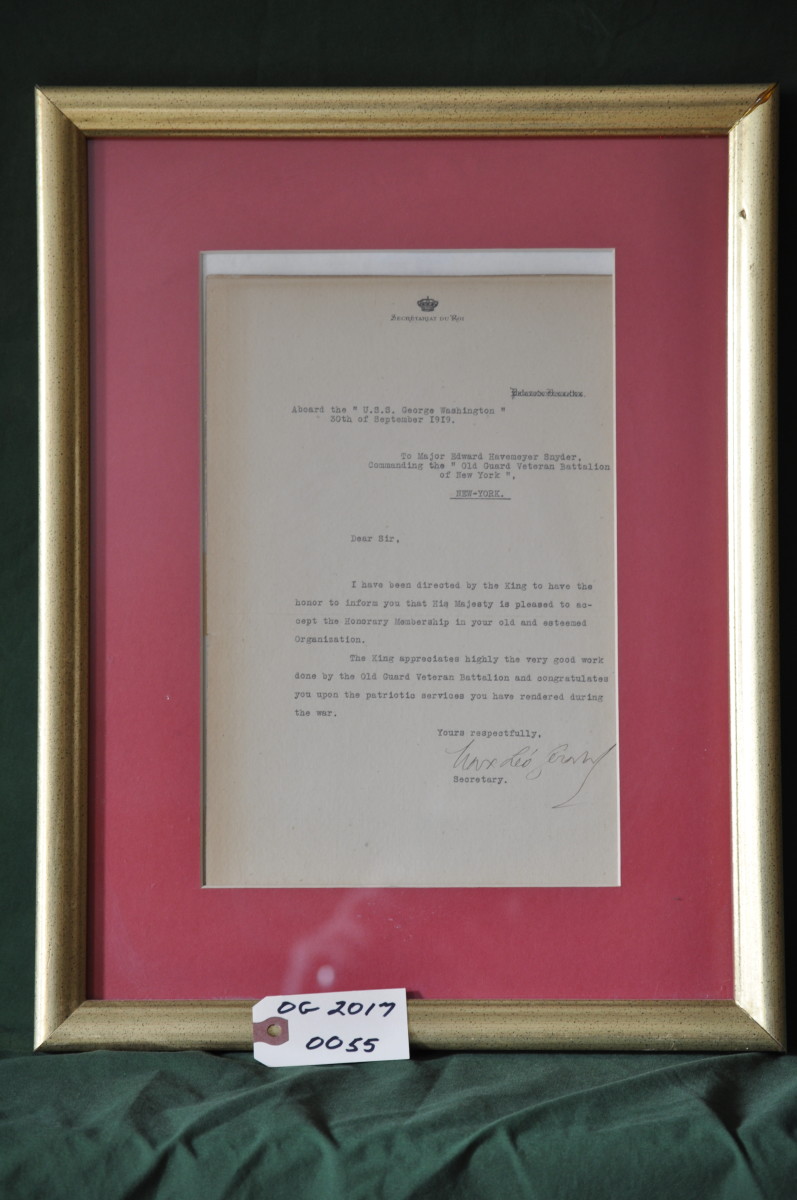 Letter from King's Secretary 
