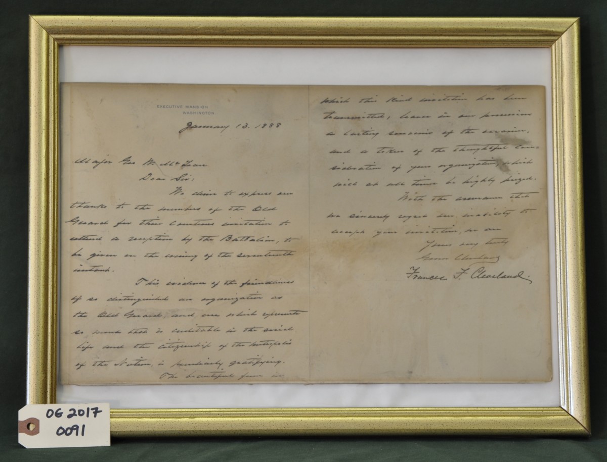 Letter of Regret from Francis F. Cleveland to Major McLean  