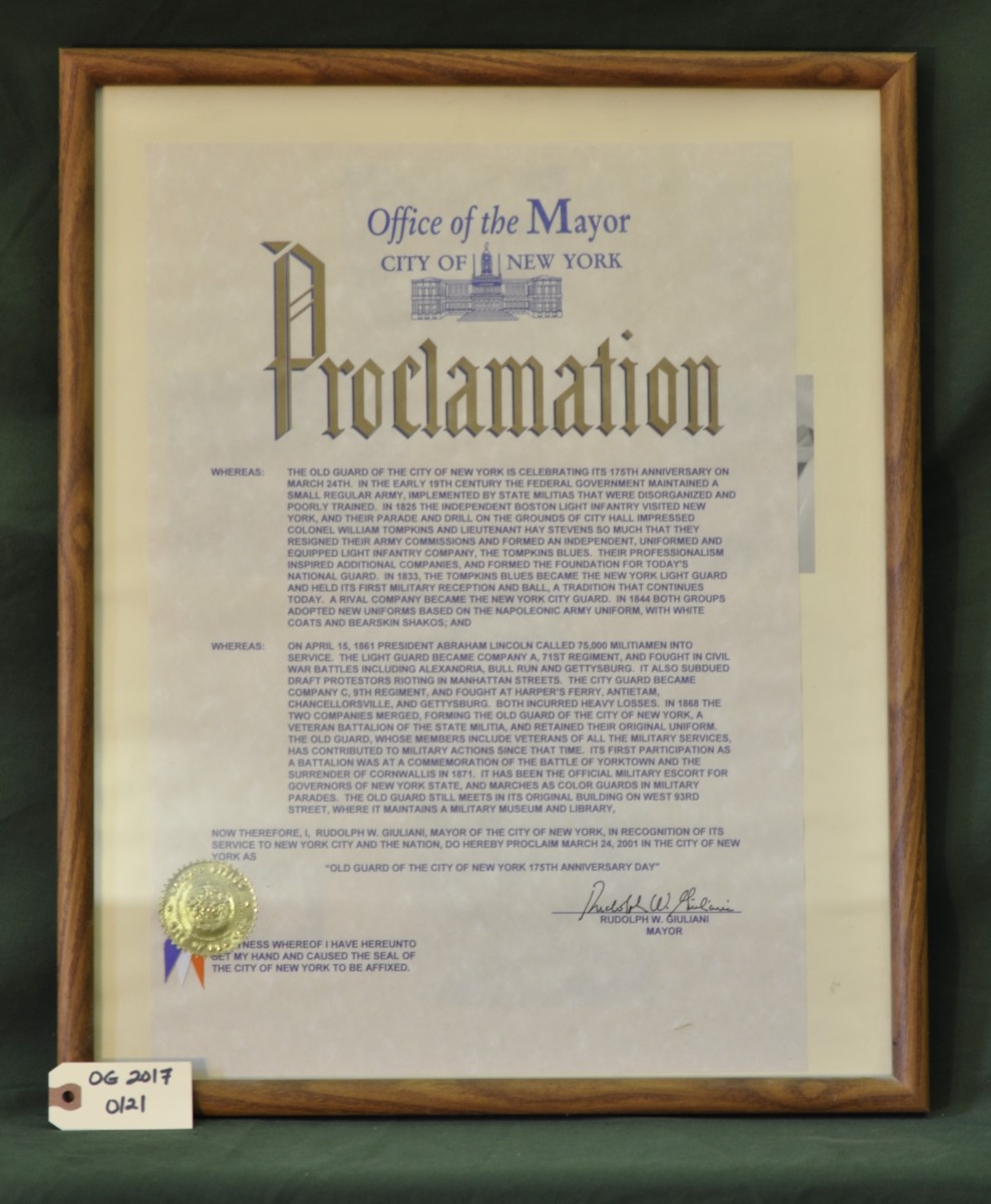 Proclamation Made by Mayor Rudolph W. Giuliani 