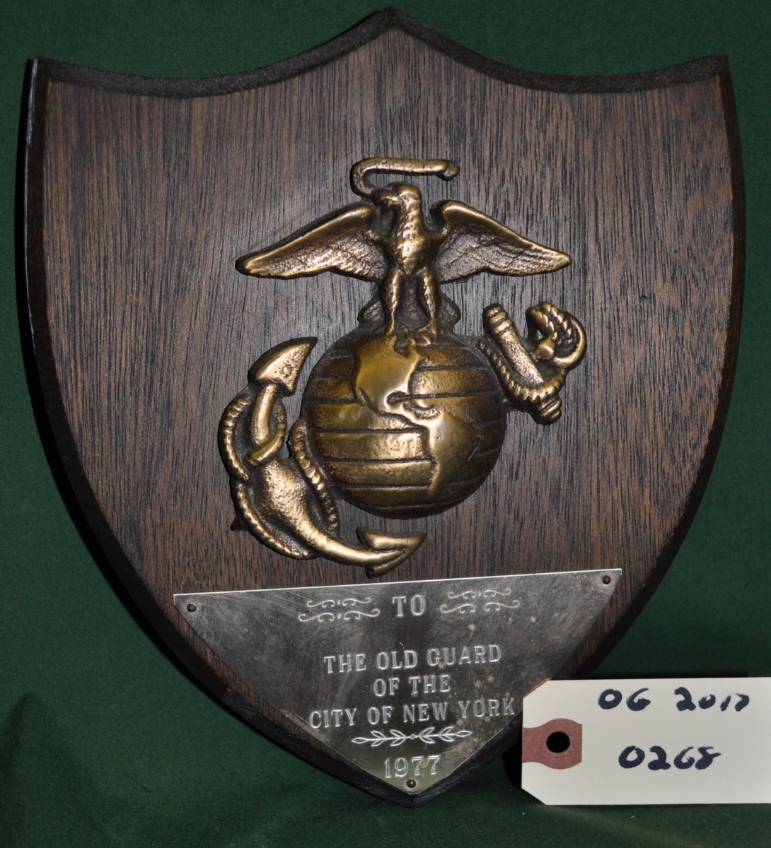 Marine Corps Plaque to The Old Guard (1977) 