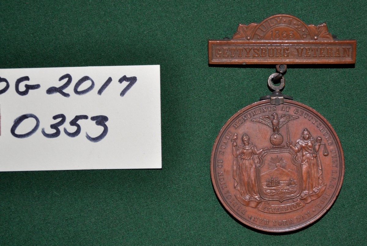 NYS 25 Anniversary Medal for the Battle at Gettysburg 