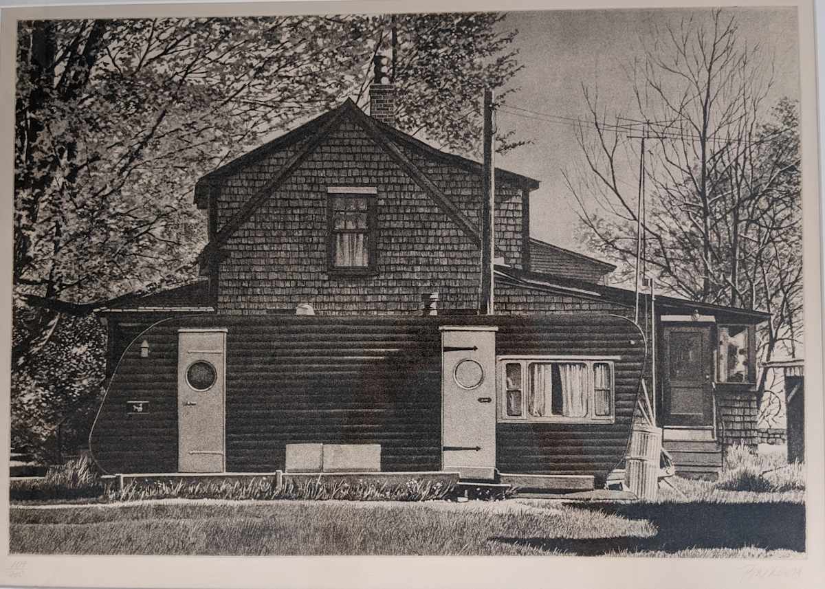 Blue House with Trailer by John Baeder, Image 1.