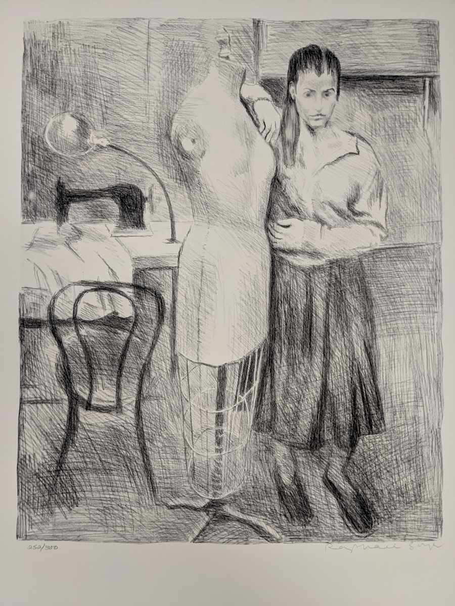 Seamstress I (B&W) by Raphael Soyer 