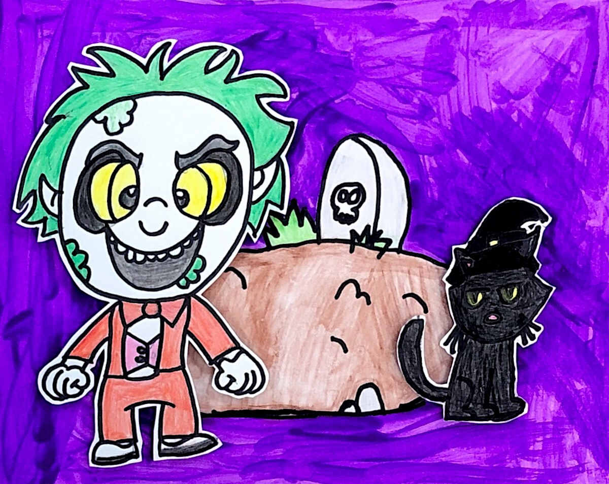 Beetlejuice & Black Cat by Tiffany 