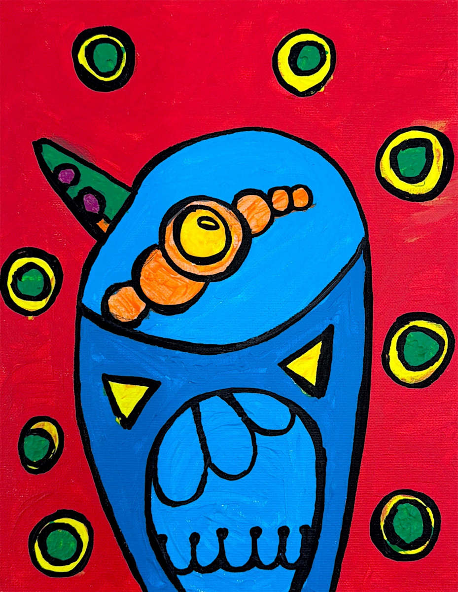Bird With Red Background by Victoria, Image 1.