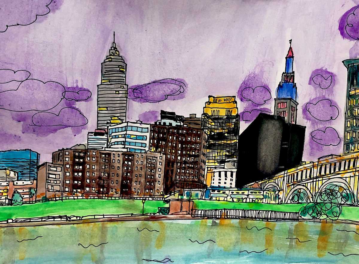 Cleveland Watercolor by Alex 