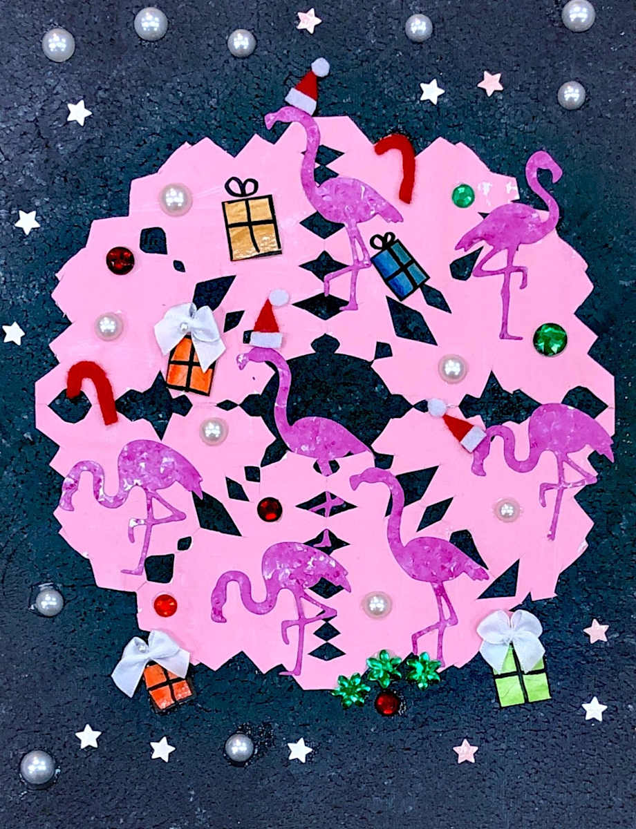Flamingo Snowflake by HannahT, Image 1.