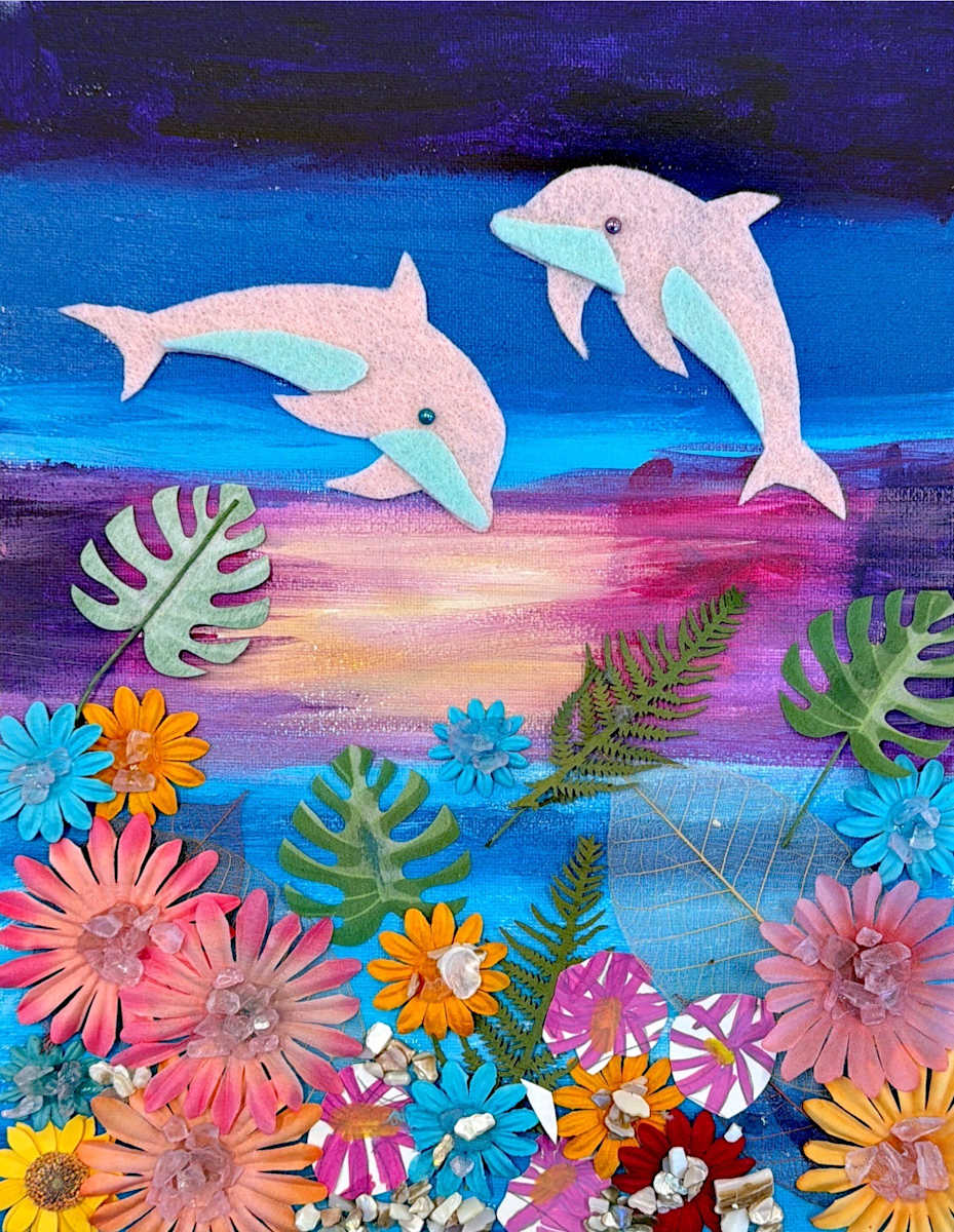 Dolphins In The Sunset by Hannah, Image 1.