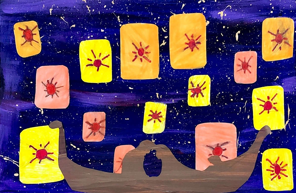 Lanterns In The Night Sky by Allison 