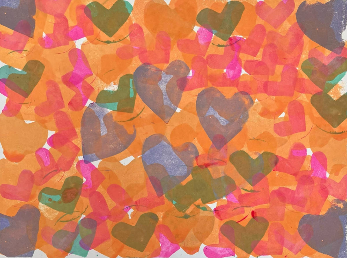 Orange Hearts by Claire 