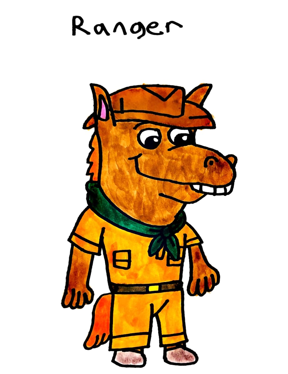 Ranger Drawing With Puppet by Daniel, Image 1.